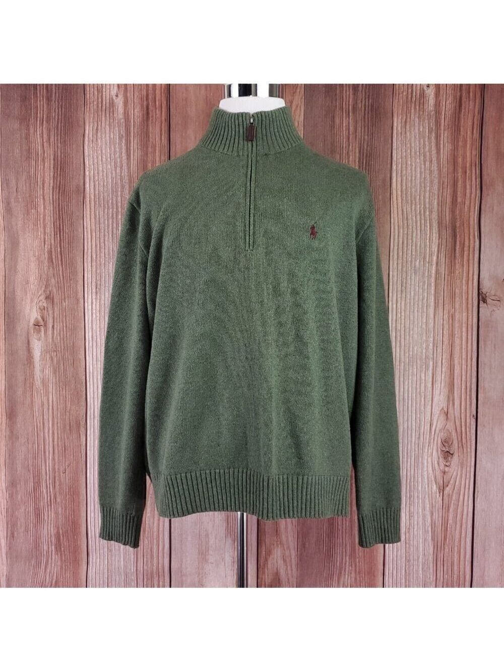 Vintage Polo by Ralph Lauren Mens XXL 1/4 Zip Pullover Sweater Mock Neck Pony